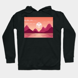 Pink Mountains and Sunset Polyhedral Dice Sun Sunset Hoodie